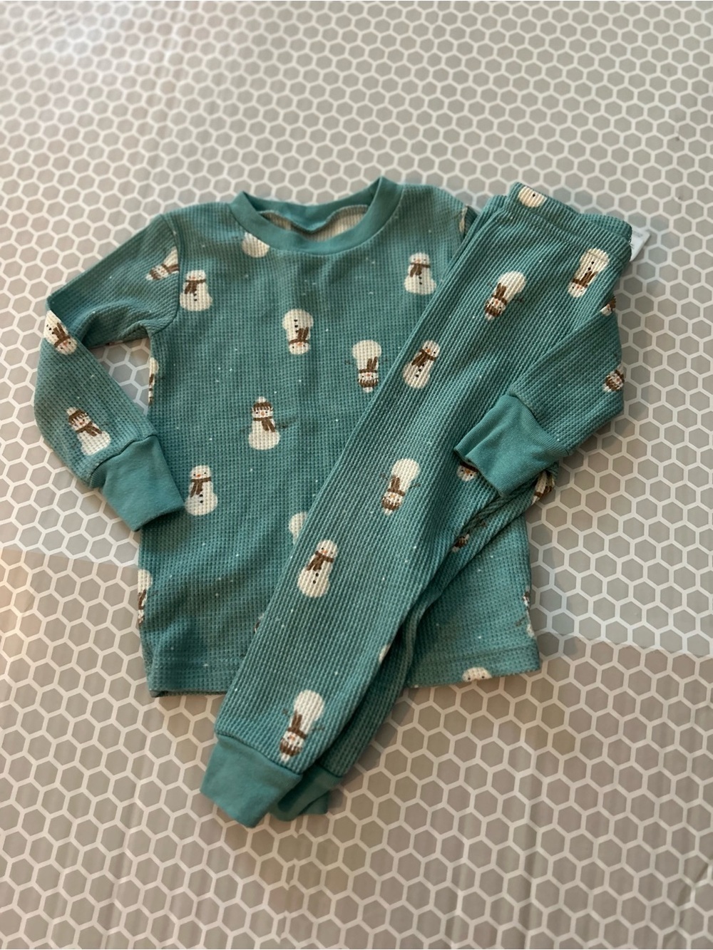 Carter's Teal Waffle Knit Pajama Set Size 18M